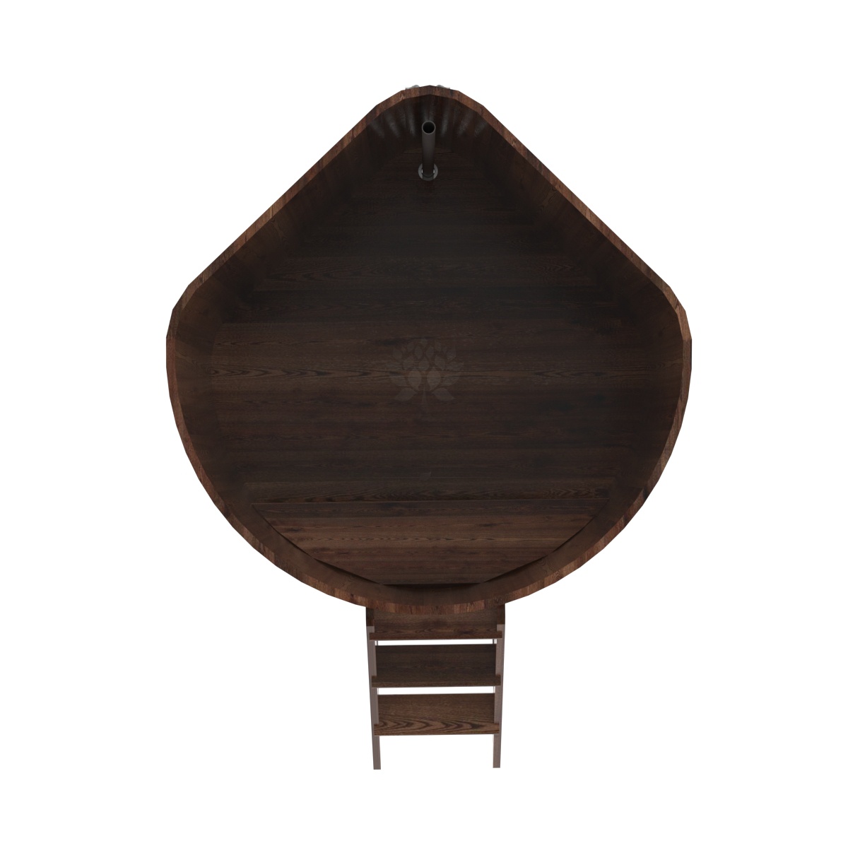 1246 Купель угловая из лиственницы 1,37х1,37х1,4 морёная премиум Alyarus  - Вид №4