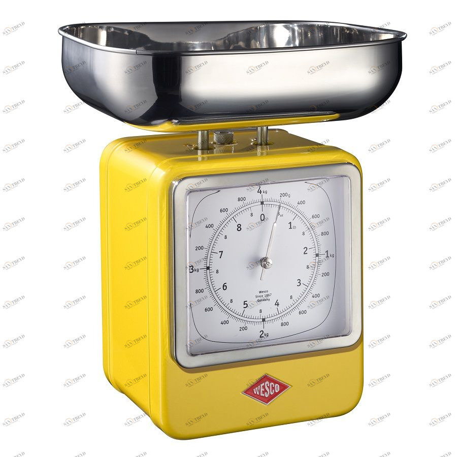Весы с часами, лимонно-желтые Wesco 32220419