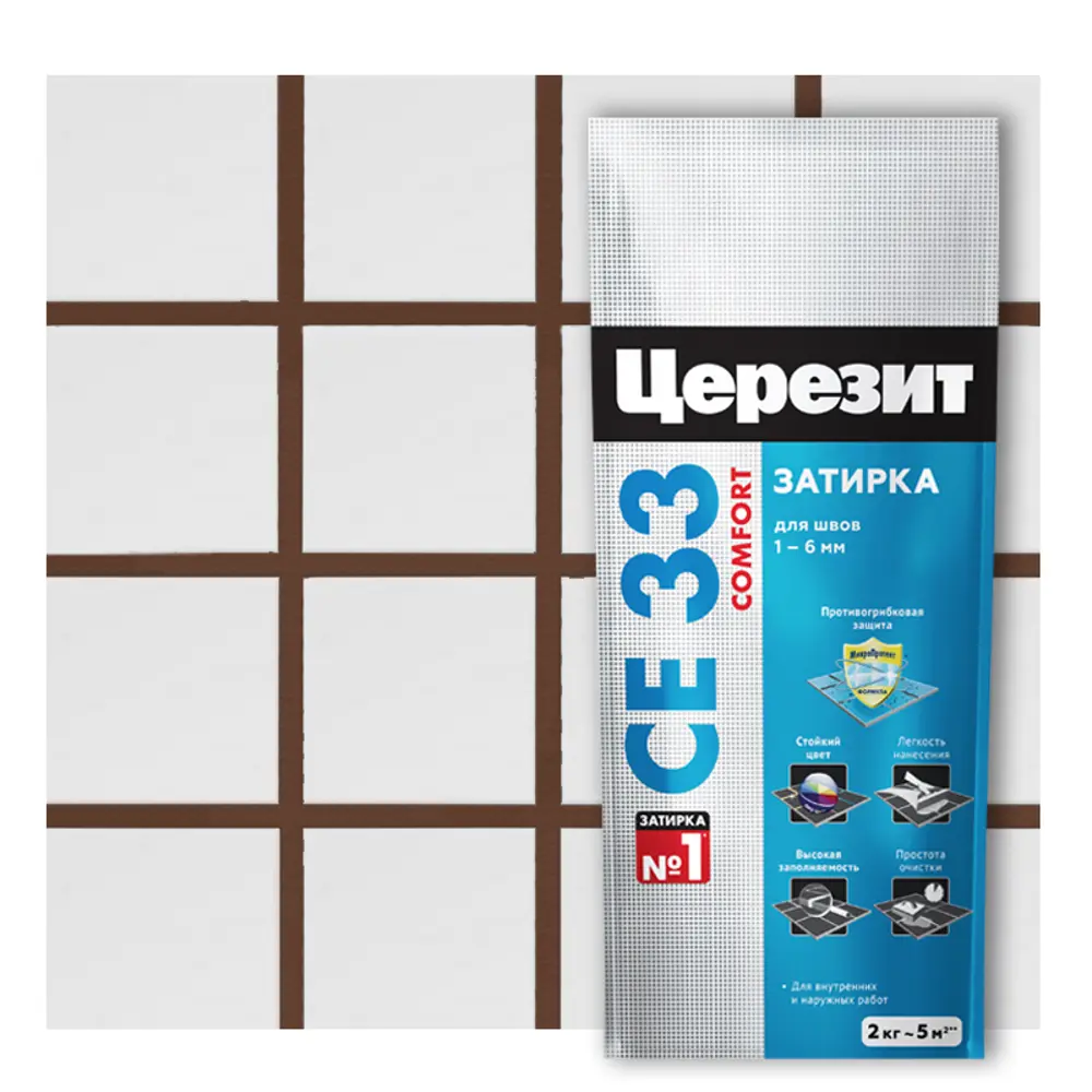 Церезит CE 33 Comfort: затирка для швов темно-коричневая 82040429 STLM-1390018