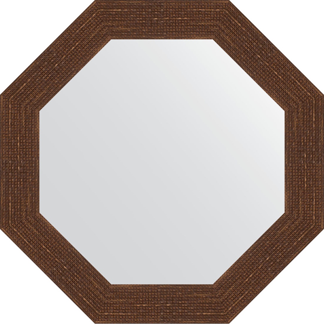 BY 3999 Зеркало в багетной раме - мозаика античная медь 70 mm EVOFORM Octagon