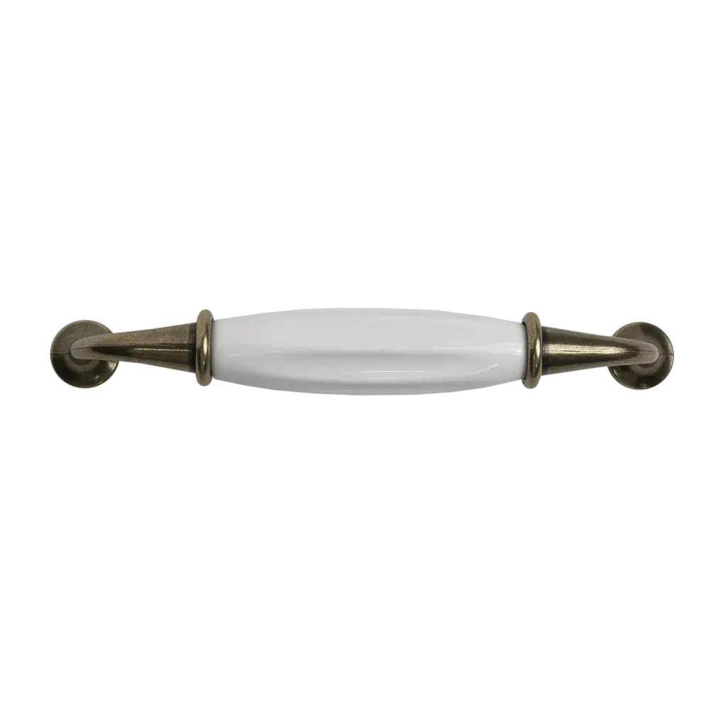 Мебельная ручка-скоба KONSENSA Виви 128 мм белая/бронзовая STLM-2154899 - Вид №3