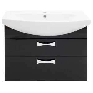 Тумба под раковину подвесная Aquaton Адель 80 см цвет чёрный