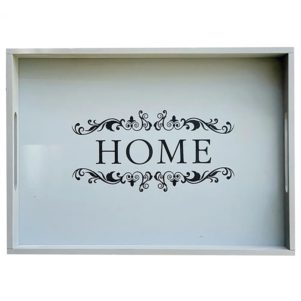 Поднос декоративный 27x37x5 см Home дерево цвет голубой Santreyd STLM-2099089