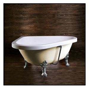 Ванна Akcjum Camelia WR-07-05-Ch-J угловая кремовая с хромированными ножками