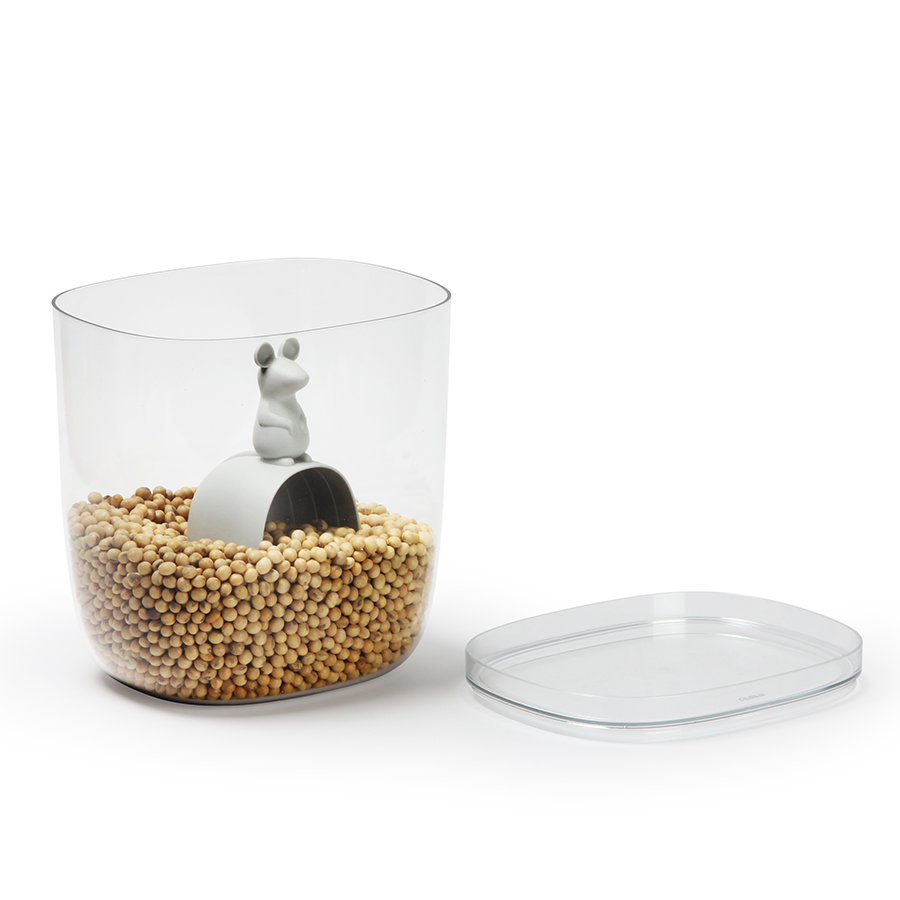 Банка с крышкой и мерной ложкой 3,5 л прозрачная Lucky Mouse QUALY  00-3872331 Прозрачный  - Вид №6
