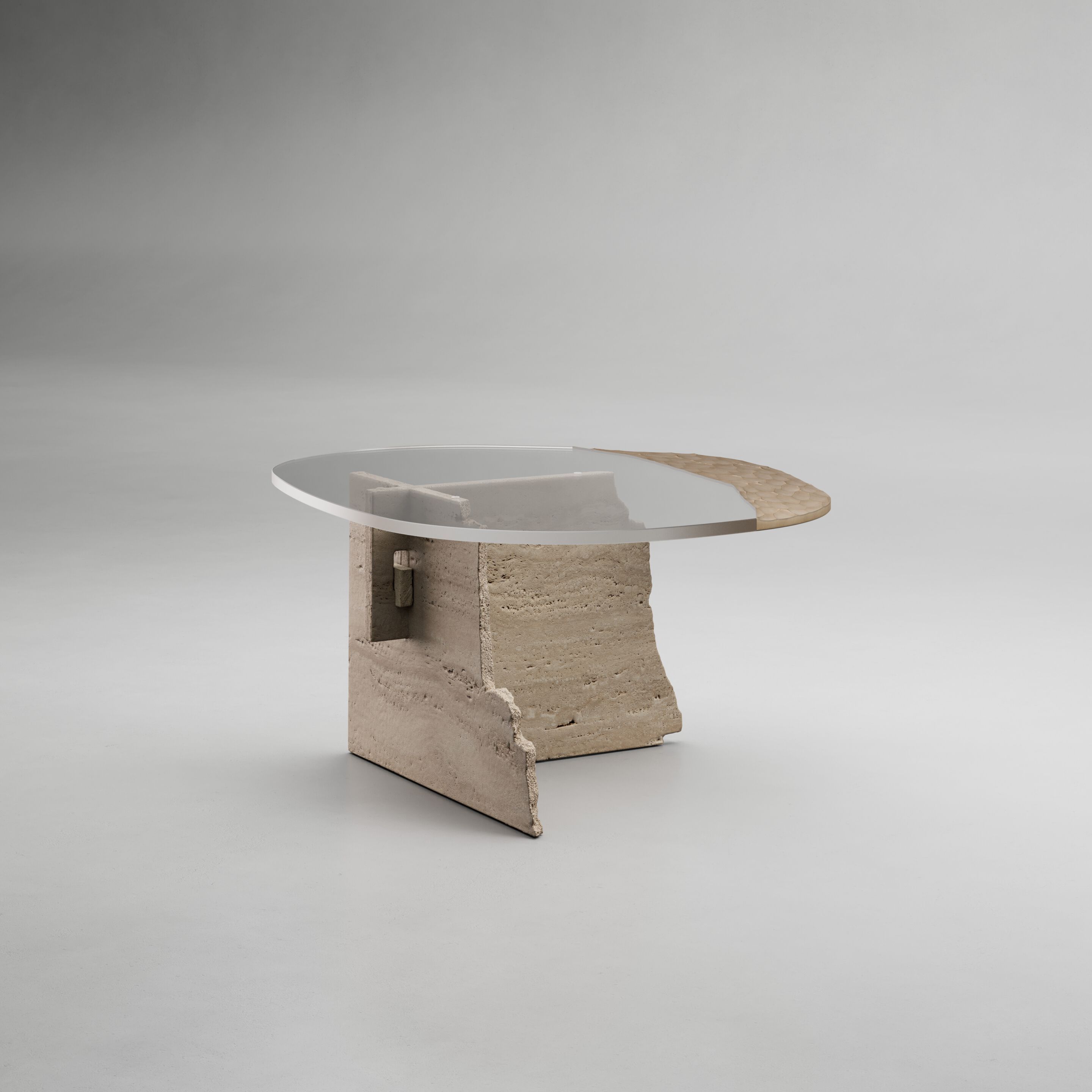Журнальный столик из травертина и стекла ARTE VENEZIANA пещера ARCH-00028511 - Вид №3
