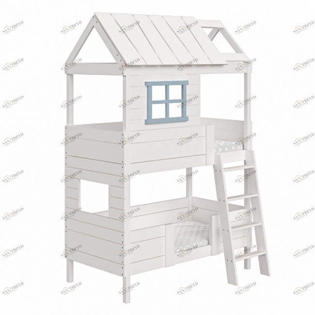 Кровать-домик двухъярусная Home nord M 80х160 см белая ELLIPSE ELLIPSE HOME 351775 Белый Santreyd 