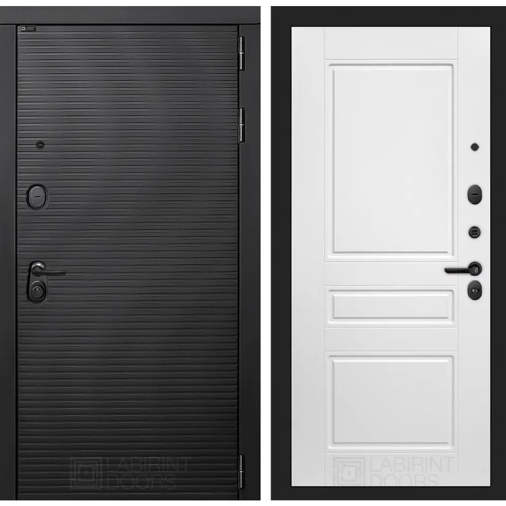 91027179 Входная дверь Labirintdoors Вулкано правый П03 205х88см белый софт/антрацит софт STLM-0897231
