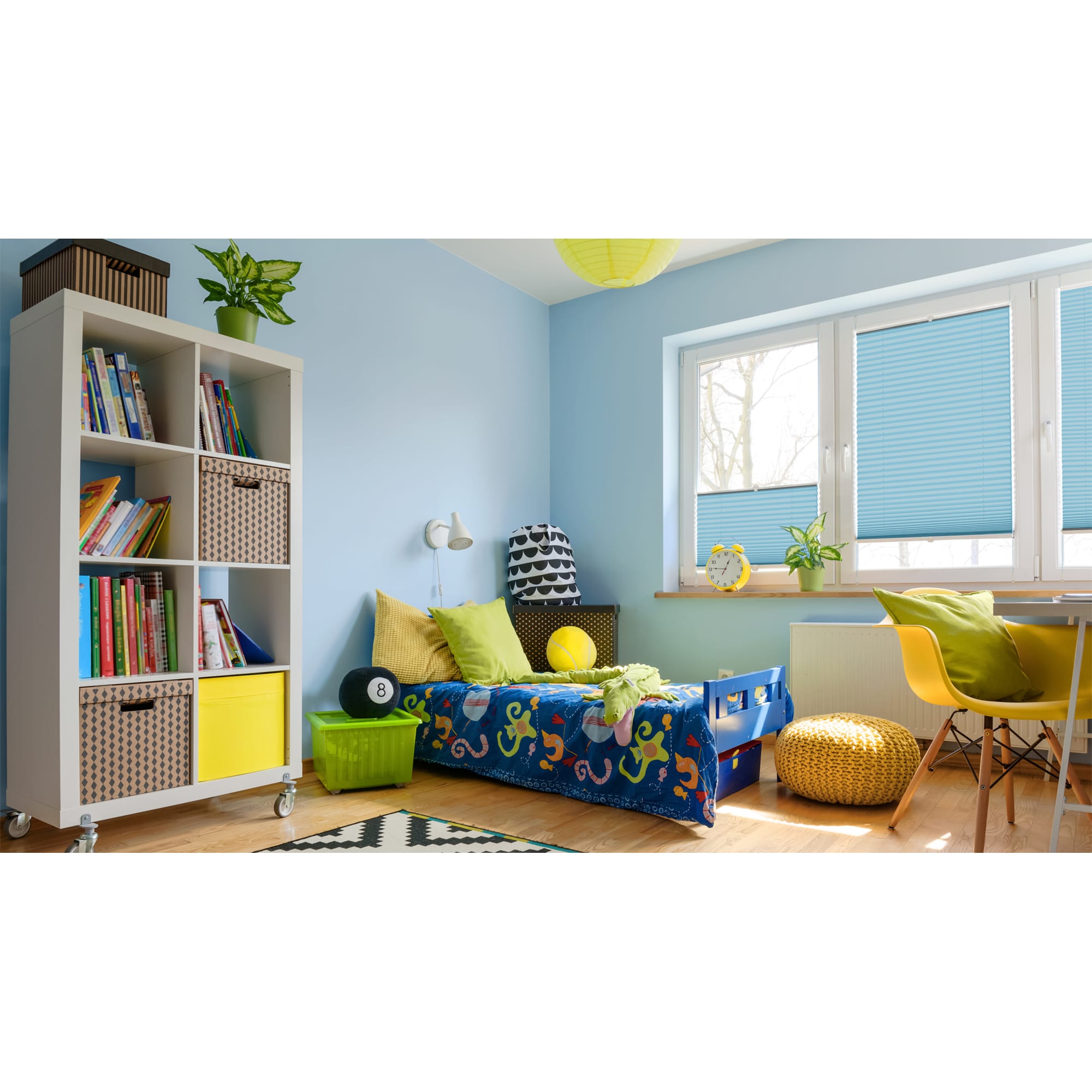 82057300 Штора плиссе «Плайн», 65х160 см, текстиль, цвет бирюзовый Santreyd  - Вид №5