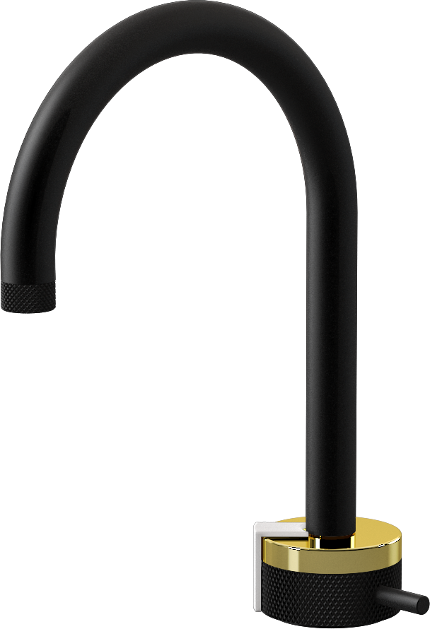 E-11502-R1PB-L2WT-MBK Однорычажный прогрессивный смеситель для раковины - излив 16см GRAFF MOD+