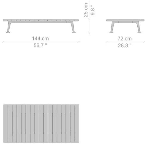 Cassina Прямоугольный журнальный столик из алюминия и дерева Fenc-e nature sun-id-1426204 - Вид №5