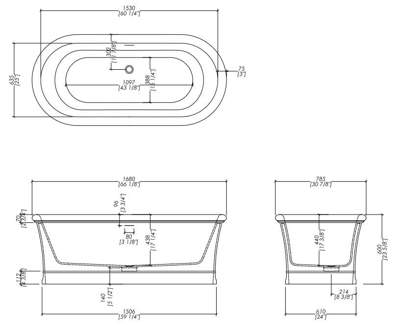 Овальная ванна в центре комнаты Devon&Devon CELINE PETITE ARCH-00034014 - Вид №3