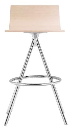 Andreu World Поворотный барный стул из ткани Lineal Bq0642 - Вид №3