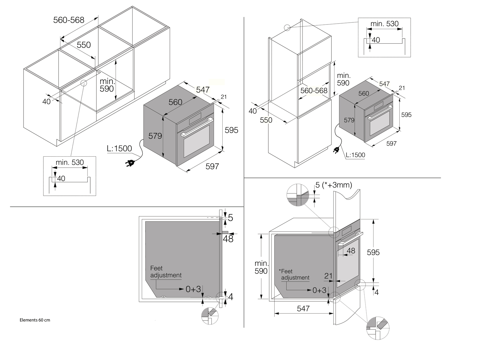 5485162 Электрический духовой шкаф Asko OCS8678G черный STDN-0115934 - Вид №2