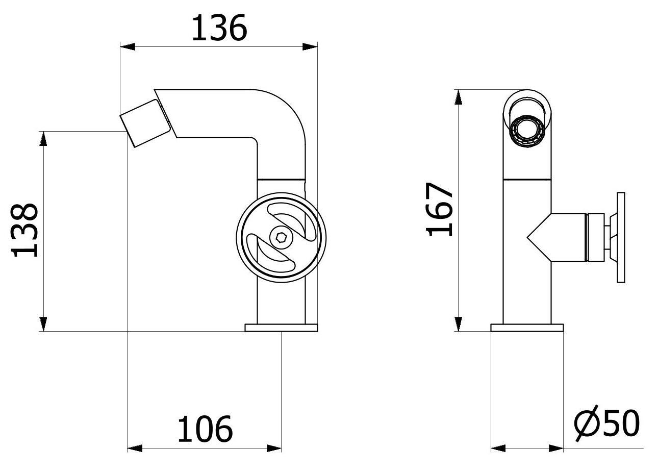Смеситель для биде с автоматическим сливом IB Bold ARCH-00146561 - Вид №18