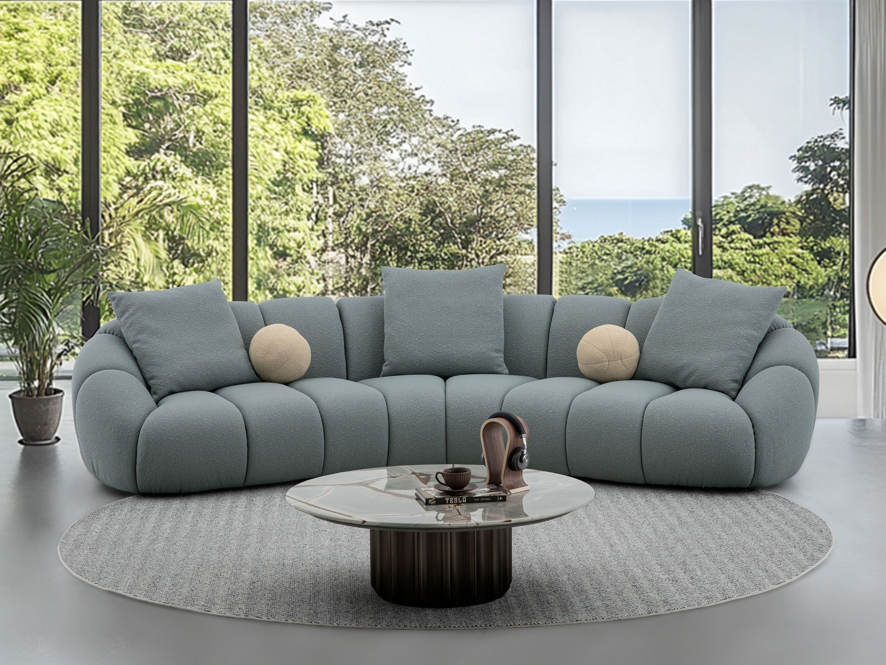 Тканевый изогнутый модульный диван CAMPO DE' FIORI Lotus ARCH-00007132 - Вид №1