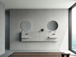 Подвесной туалетный столик с зеркалом