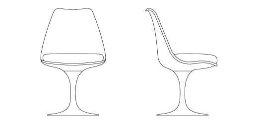 Стул из стекловолокна с мягким сиденьем Knoll ARCH-00021707 - Вид №4