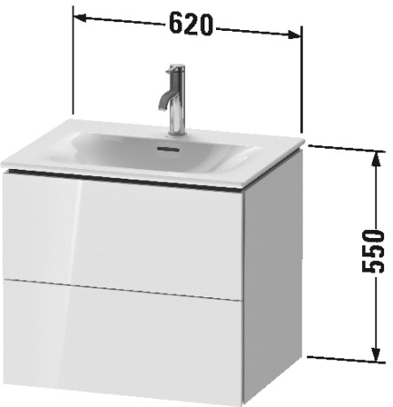 LC630503131 L-Cube Тумбочка подвесная Сосна серебристая, декор Duravit - Вид №1