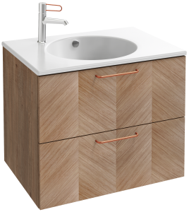 EB2521-R7-P14 Тумба под столешницу 70 см, 2 ящика, бронзовая ручка JACOB DELAFON ODÉON RIVE GAUCHE