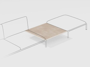 Низкий садовый стол из керамогранита