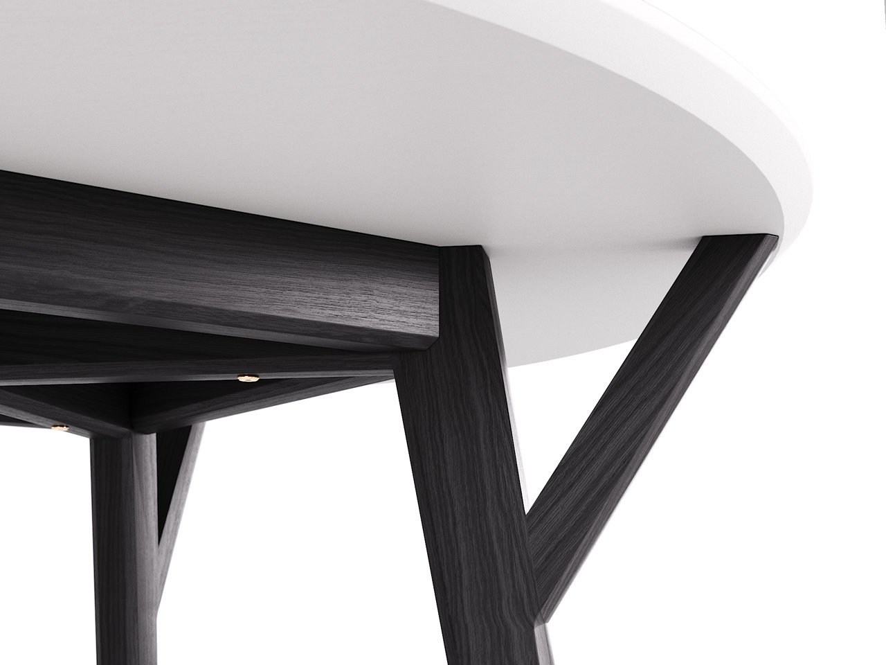 Обеденный стол круглый черный дуб, молочный 102 см Circle THE IDEA  210019 Черный  - Вид №1