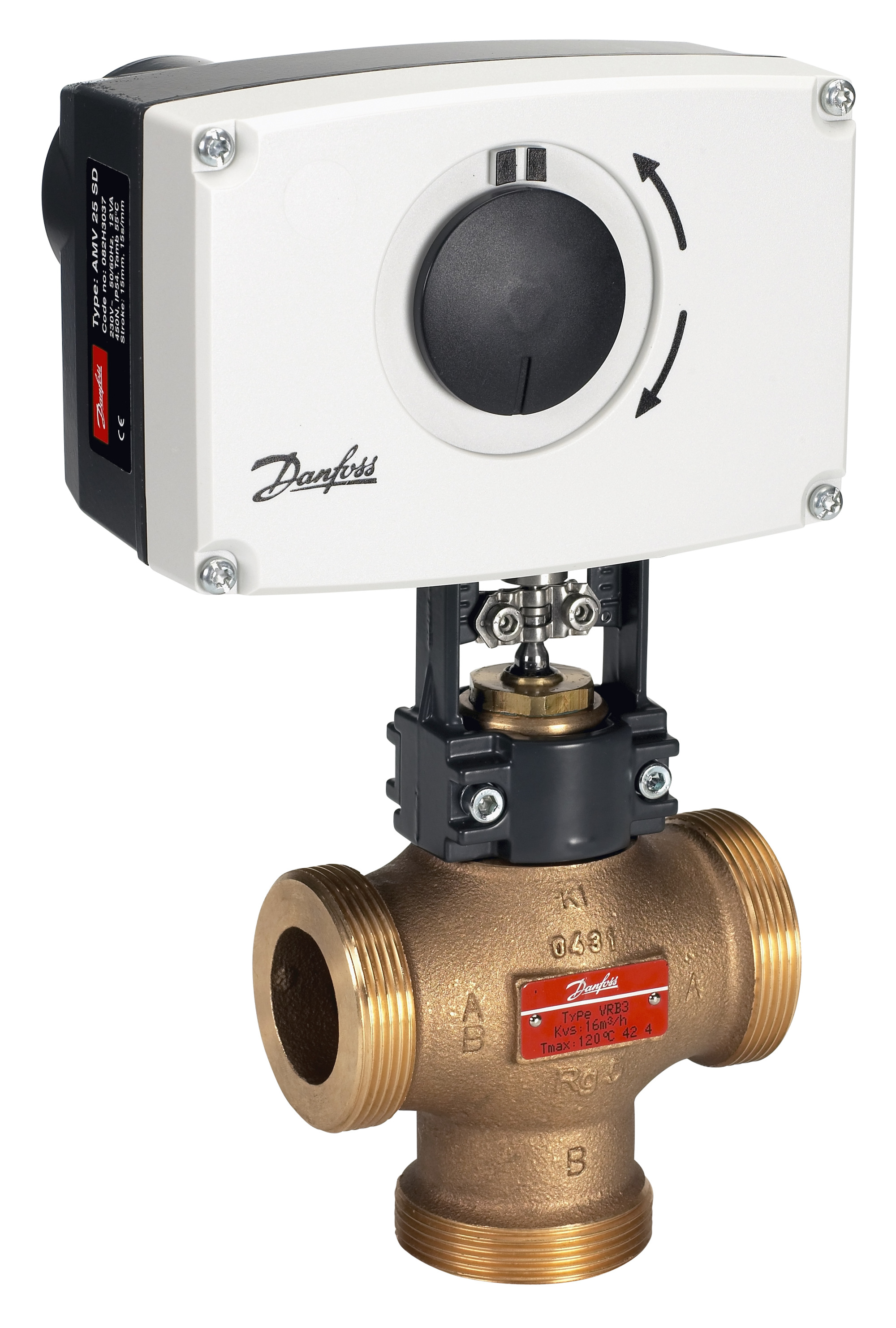 Danfoss Редукторные электроприводы с трехпозиционным управлением AMV 435 Эл.привод имп., 230В пер. тока 082H0163  - Вид №46