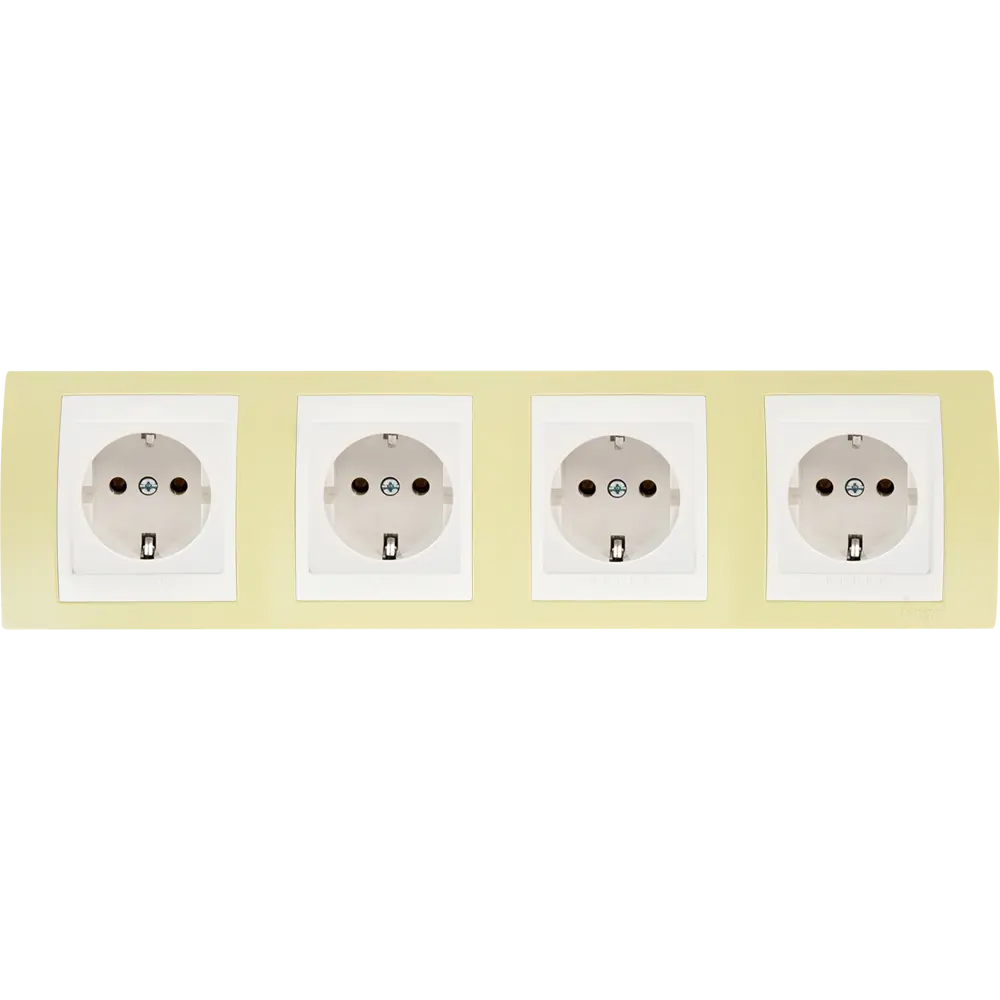 Рамка для розеток и выключателей Systeme Electric Unica 4 поста, цвет зелёное яблоко/белый STLM-2057798 - Вид №2