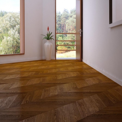 Паркет Ёлка Marco Ferutti Louvre Коньяк Дуб Любая на выбор (Гладкая) 585х125 мм 2600700101 - Вид №4