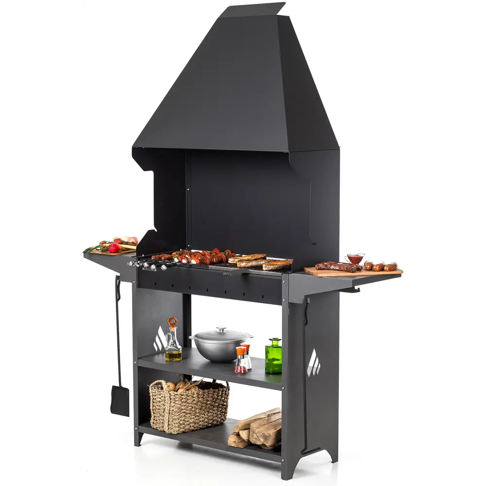 GRATAR PSZ3000 - стационарный мангал с полками и вытяжкой 82359957 STLM-0025369 - Вид №3