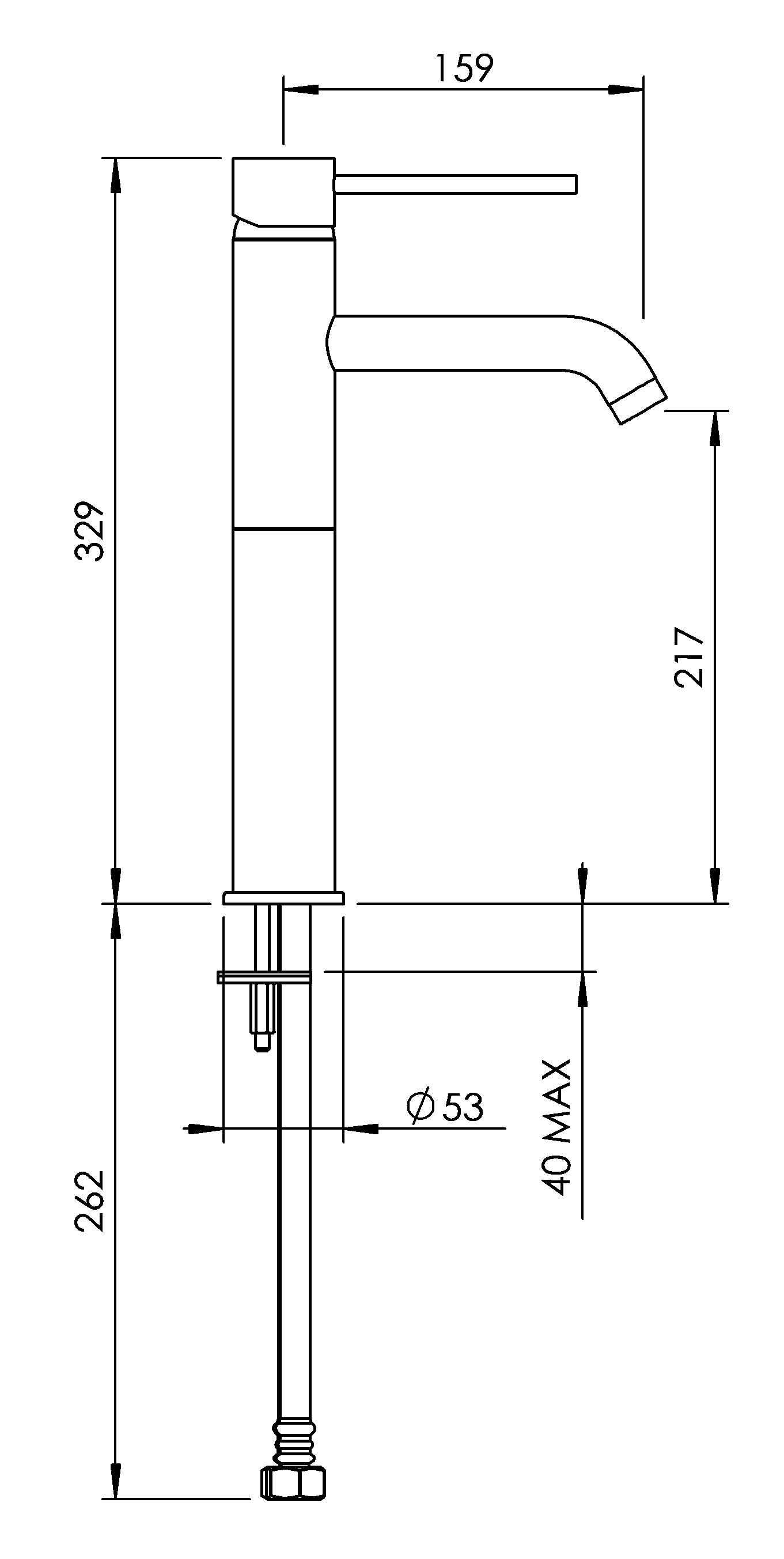 MMBTCP Смеситель для раковины Minimalist Hi Rise Methven - Вид №1