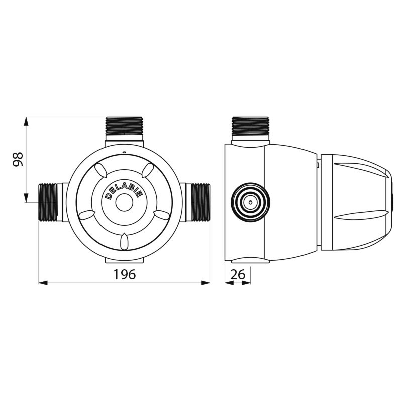 731055 Центральный термостатический смеситель PREMIX SECURIT DELABIE  - Вид №1