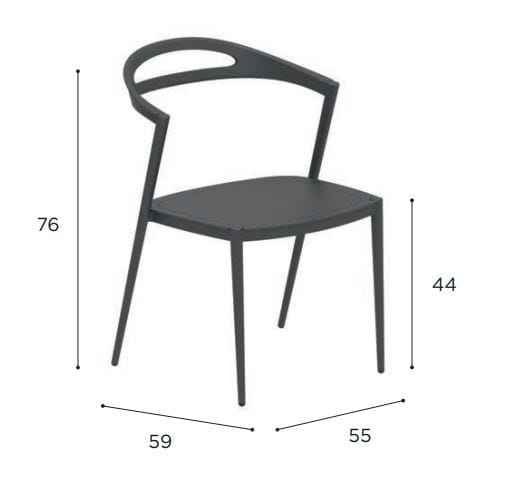 Алюминиевый садовый стул со встроенной подушкой Royal Botania Styletto ARCH-00135237 - Вид №11