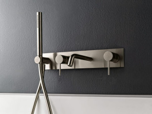 Латунный утопленный настенный набор для ванны с пластиной