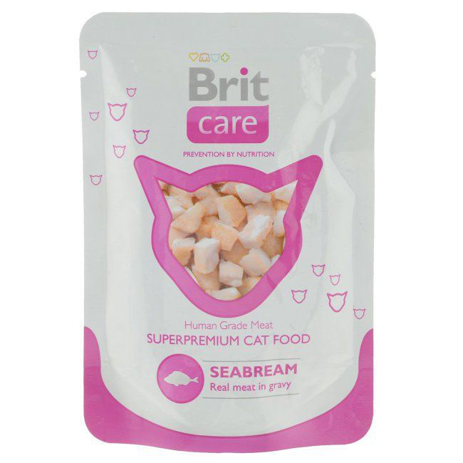ПР0021332 Корм для кошек Care Морской лещ конс. пауч 80г Brit 