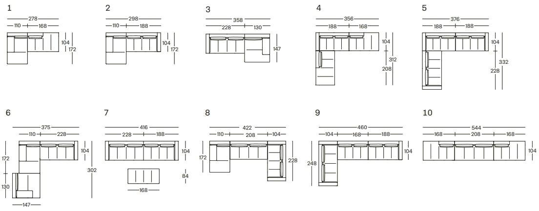 Zanotta Модульный диван со съемным чехлом sun-id-1437032 - Вид №5