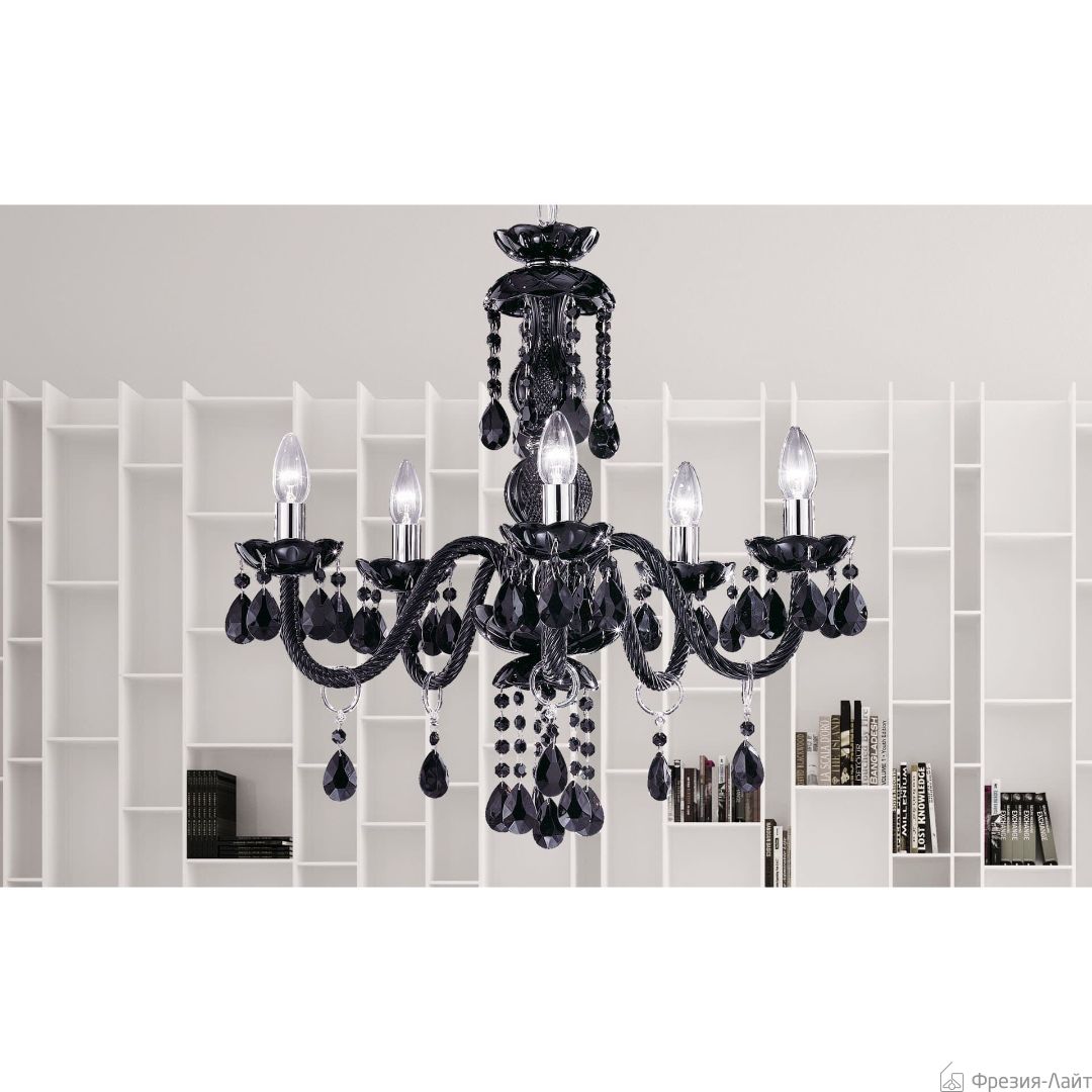 Masiero MILORD 5 B/black glass/CRY люстра подвесная 116058