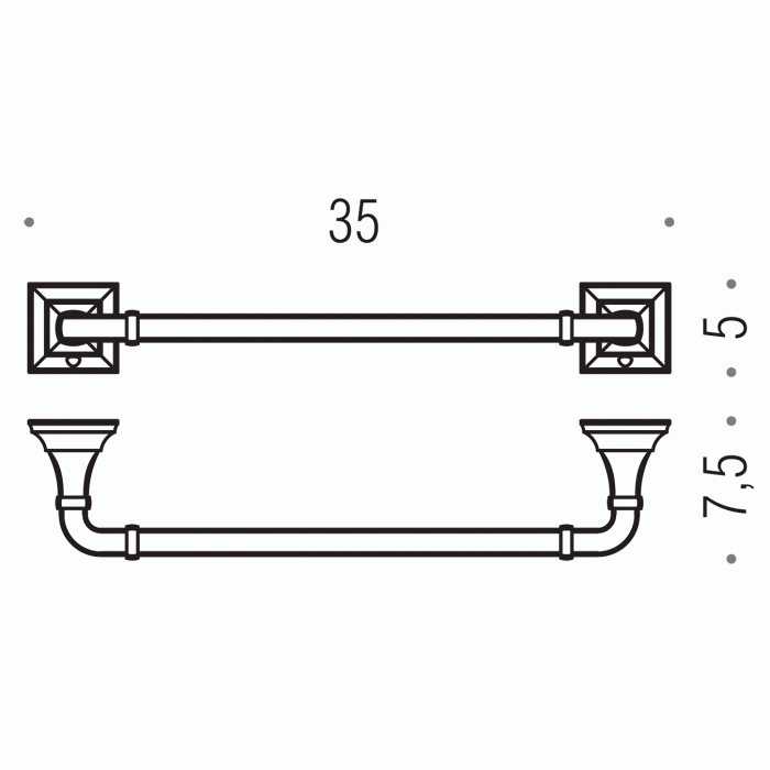 B3209 BR Полотенцедержатель 35 см (бронза) COLOMBO PORTOFINO Colombo Design - Вид №1