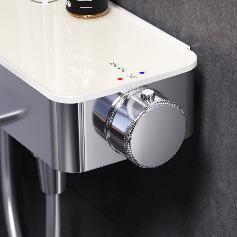 F0750A500 Inspire V2.0 душевая система набор: см-ль д/ванны/душа с термостатом верхний душ d 250 AM.PM Inspire 2.0  - Вид №4