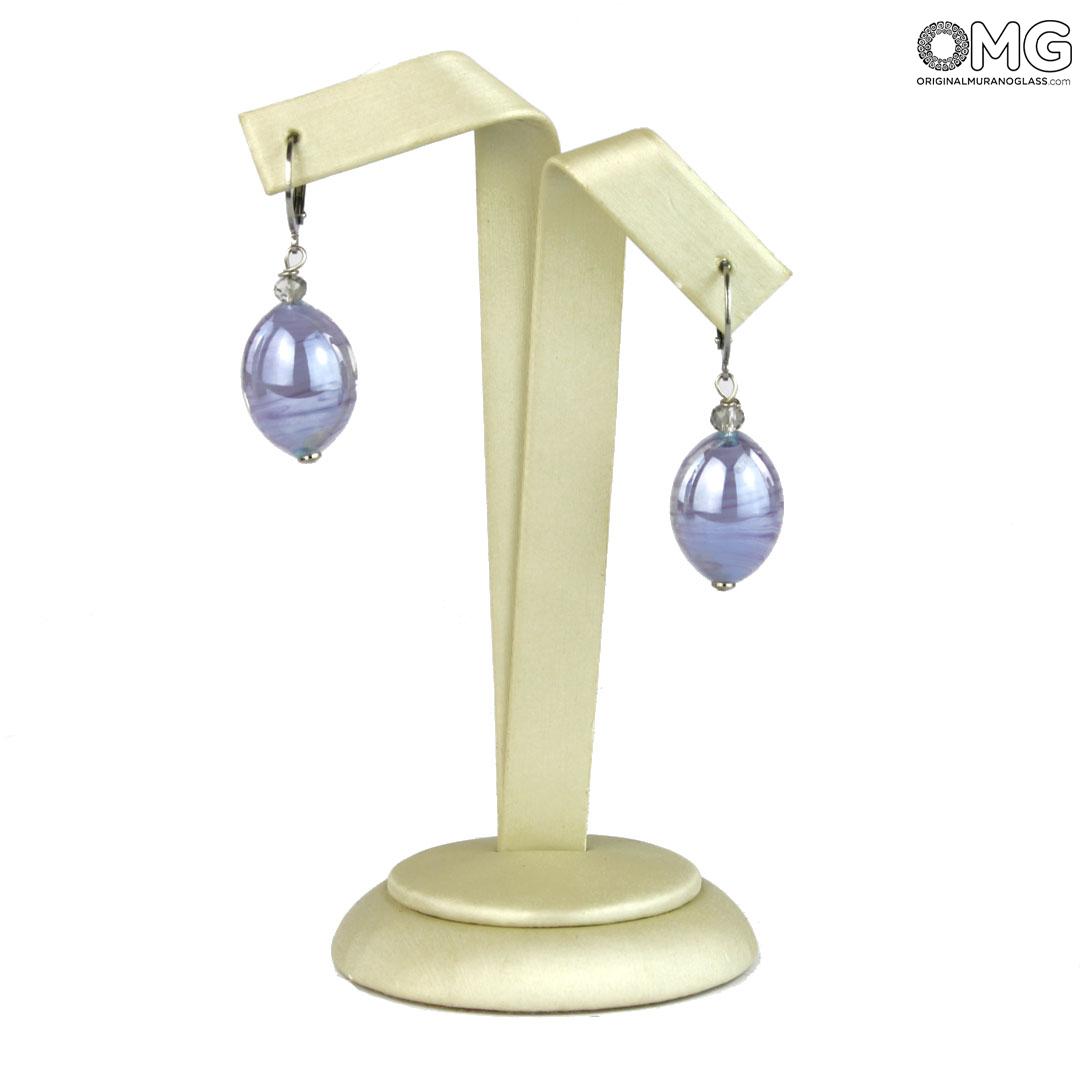 3950 ORIGINALMURANOGLASS Серьги Фиалка - Коллекция Antica Murrina - муранское стекло OMG 5 см  - Вид №1