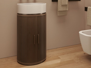 Lavabo rotondo freestanding in Solid Surface