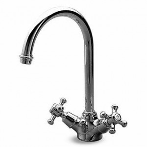 Z46218.8008 Раковина с одним отверстием, поворотным изливом, аэратором, выдвижным сливом 1 1/4 ", гибкими соединениями. Zucchetti Delfi