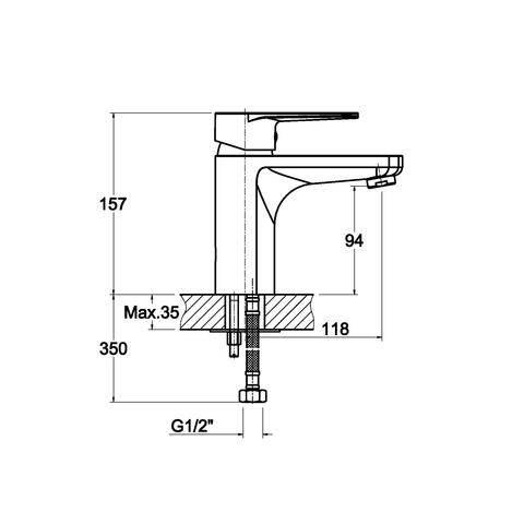 Orange Otto M22-021cr однорычажный смеситель для раковины Белый sun-id-1516811 - Вид №1