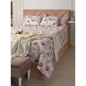 91764402 Покрывало Обуховская мануфактура для уюта в доме PS-amara/rosa 220x240 см хлопок цвет бордовый STLM-1545661