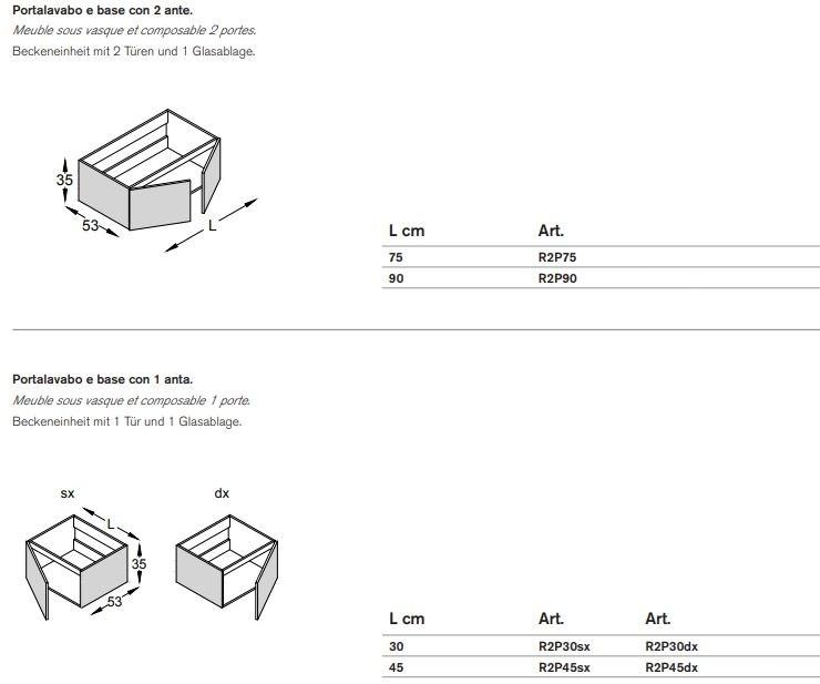 ARTELINEA Тумба под умывальник подвесная двойная  Al 579  - Вид №2