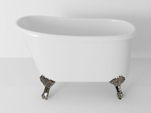 Асимметричная ванна из чугуна