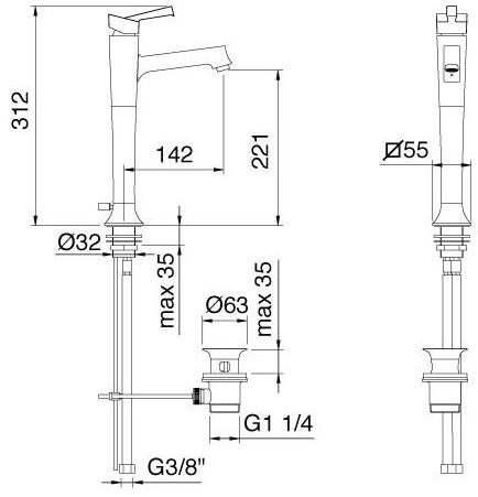 Rubinetterie Treemme Bridge_mono  7912  - Вид №4