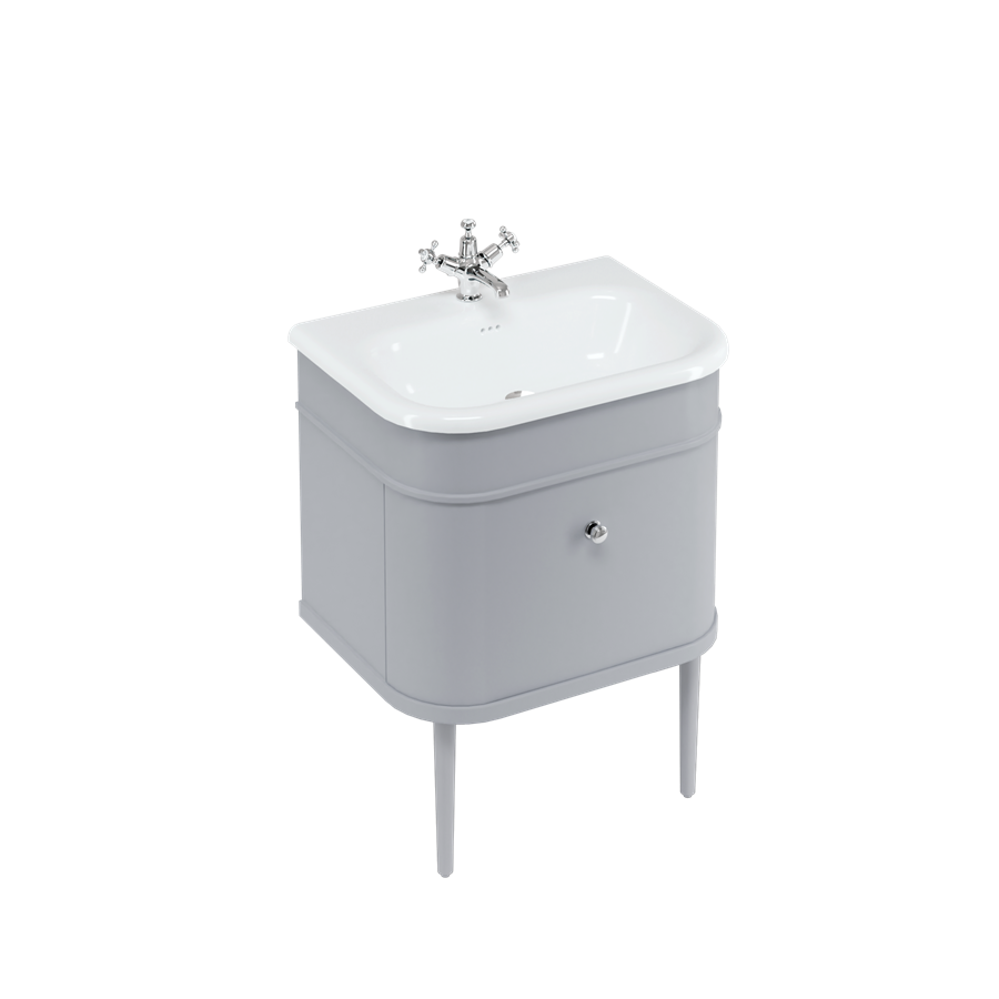 Burlington Chalfont Chalfont 650мм Тумбочка с одним выдвижным ящиком - Классический серый без ног (настенный) CH65G  - Вид №1