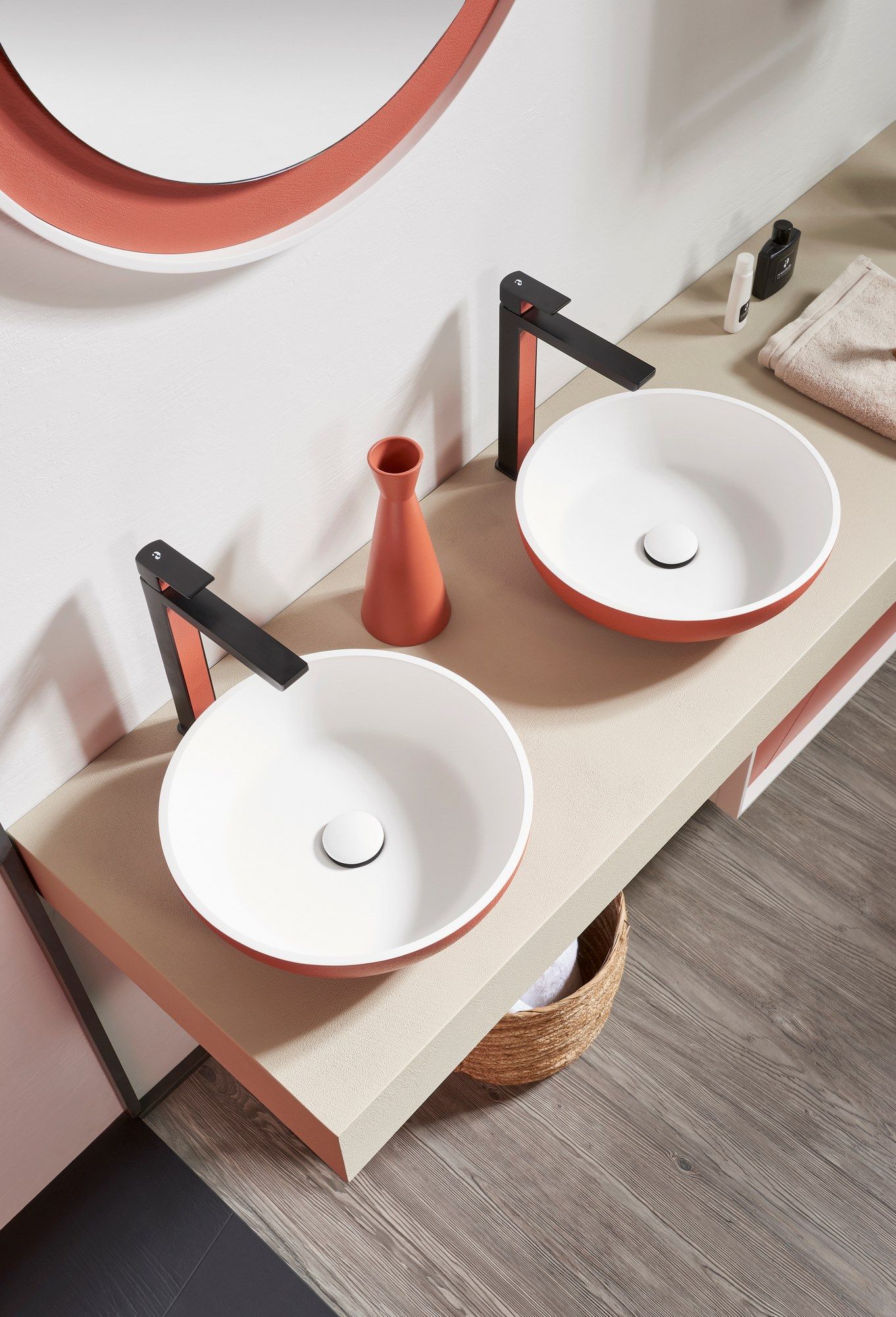 Одинарный круглый умывальник из Акрона© Acquabella On top ARCH-00059395 - Вид №2