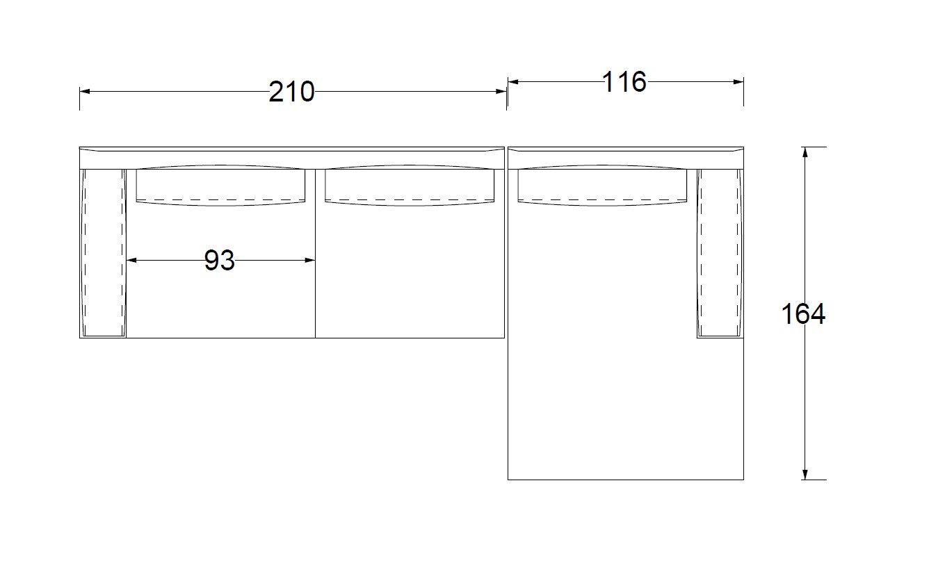 Секционный тканевый диван с полуостровом Twils Etan ARCH-00080330